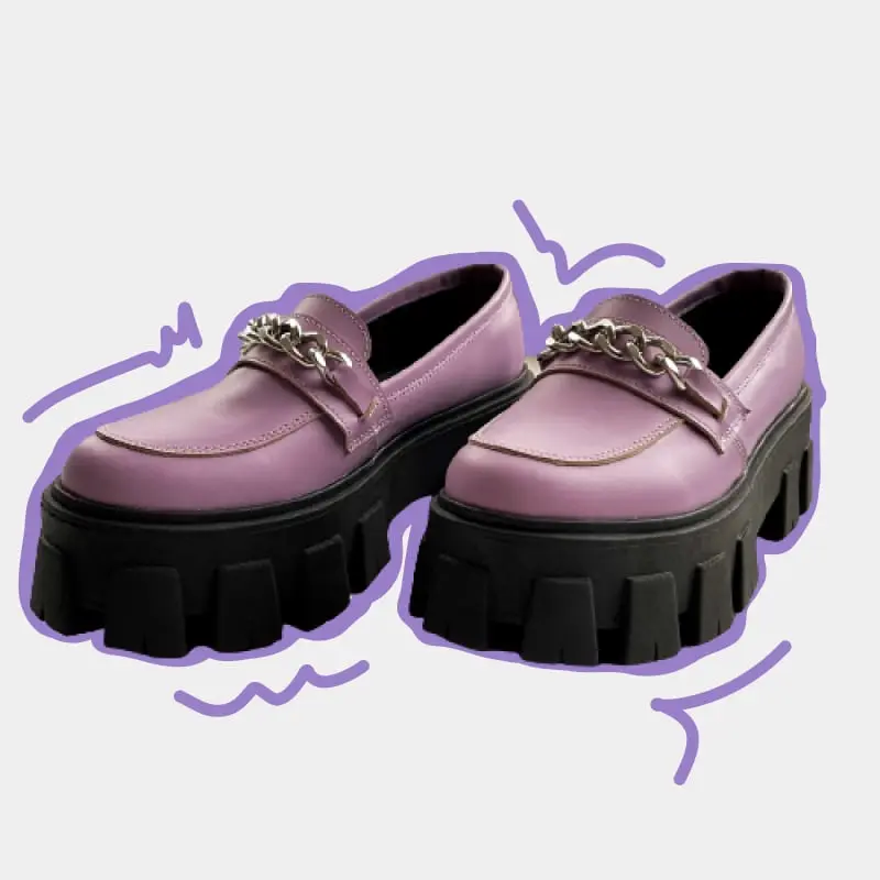 mocasin lola cuero lila opaco impia