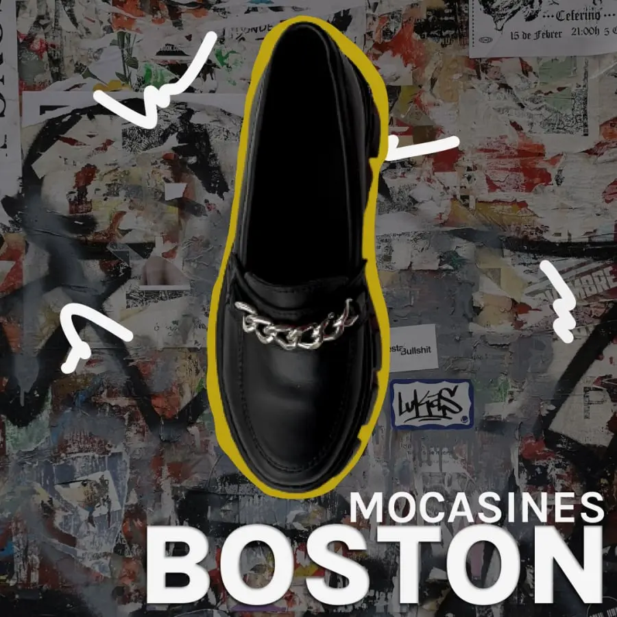 mocasin boston negro opaco impia top