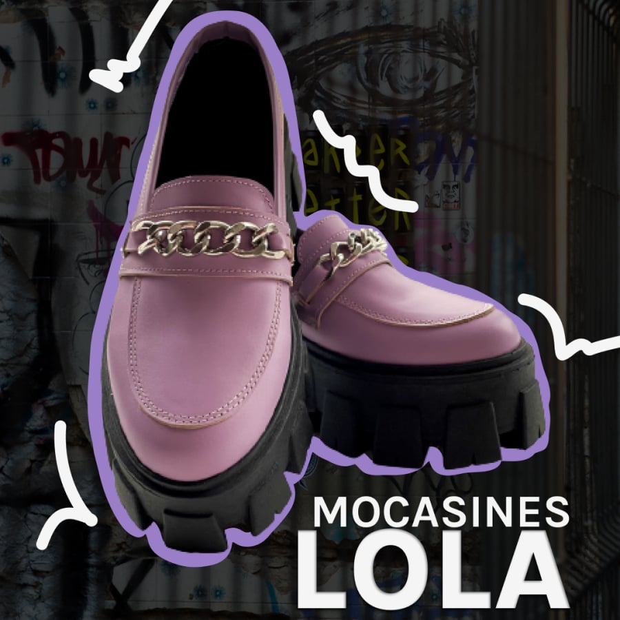 mocasines de cuero lila modelo lola
