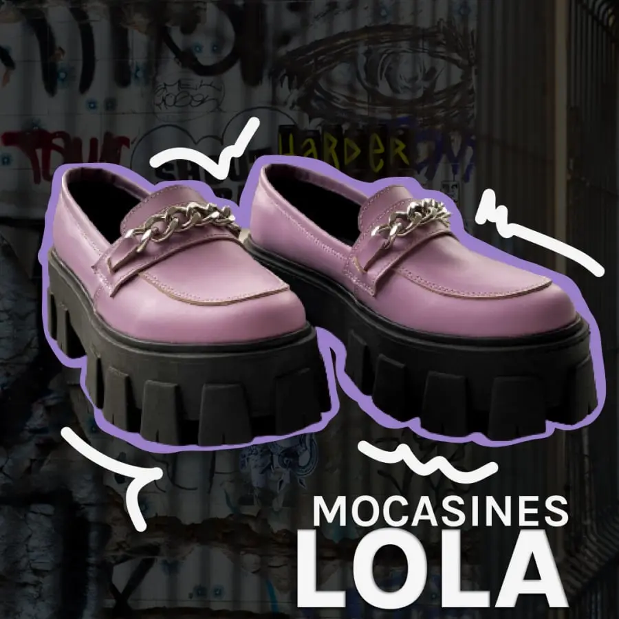 mocasin lola cuero lila opaco frontal impia