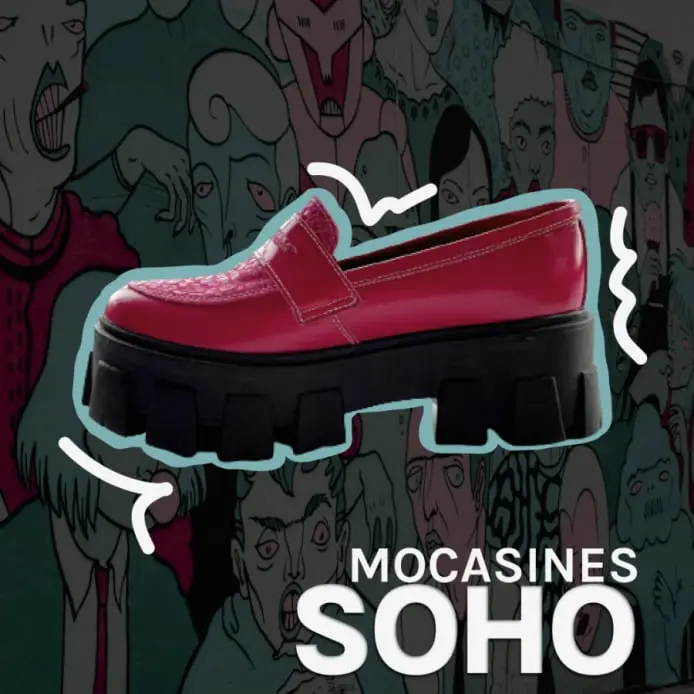 mocasin cuero fucsia leopardo modelo soho lateral