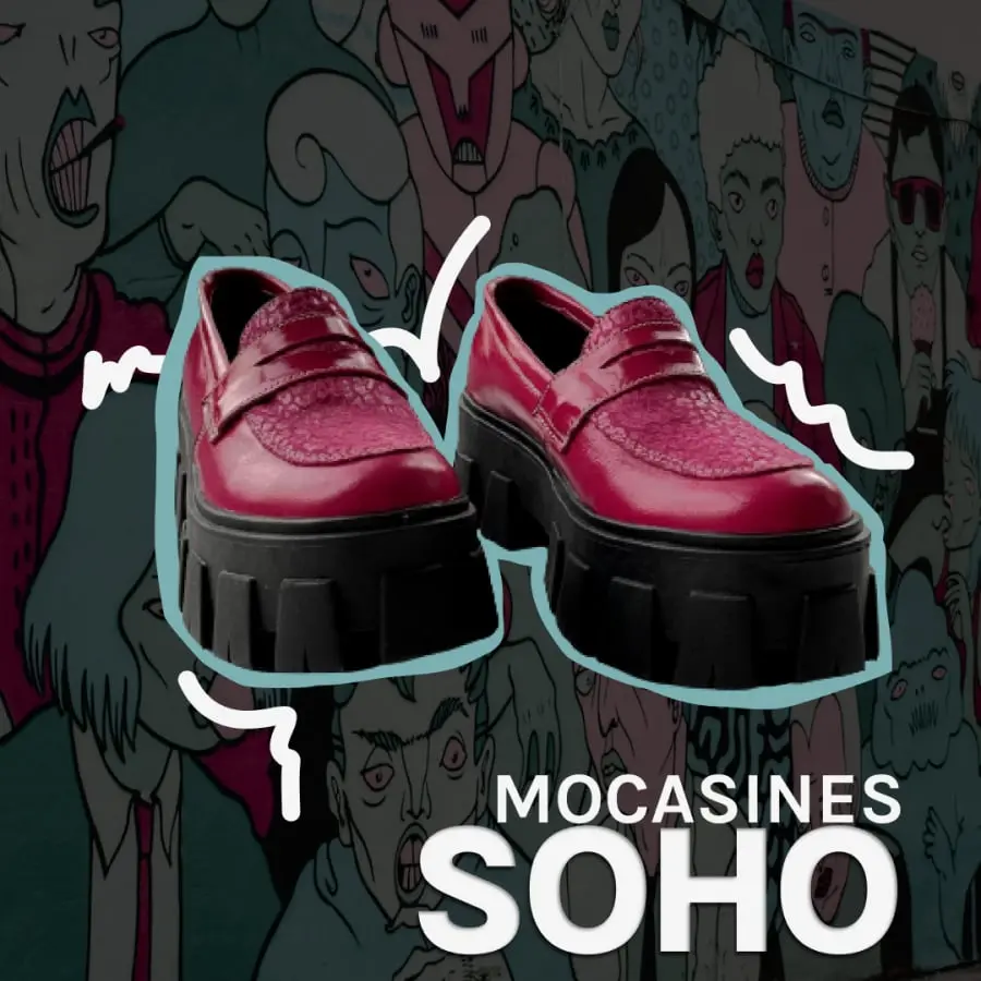 mocasin cuero fucsia leopardo modelo soho frontal